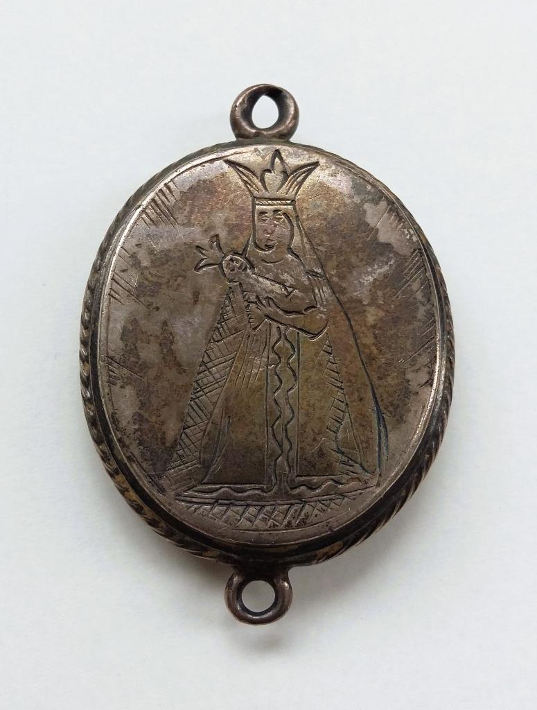 Om1650-1750 Grote Zilveren Heilige Hanger voor een Relikwie, Ophalen of Verzenden, Zilver