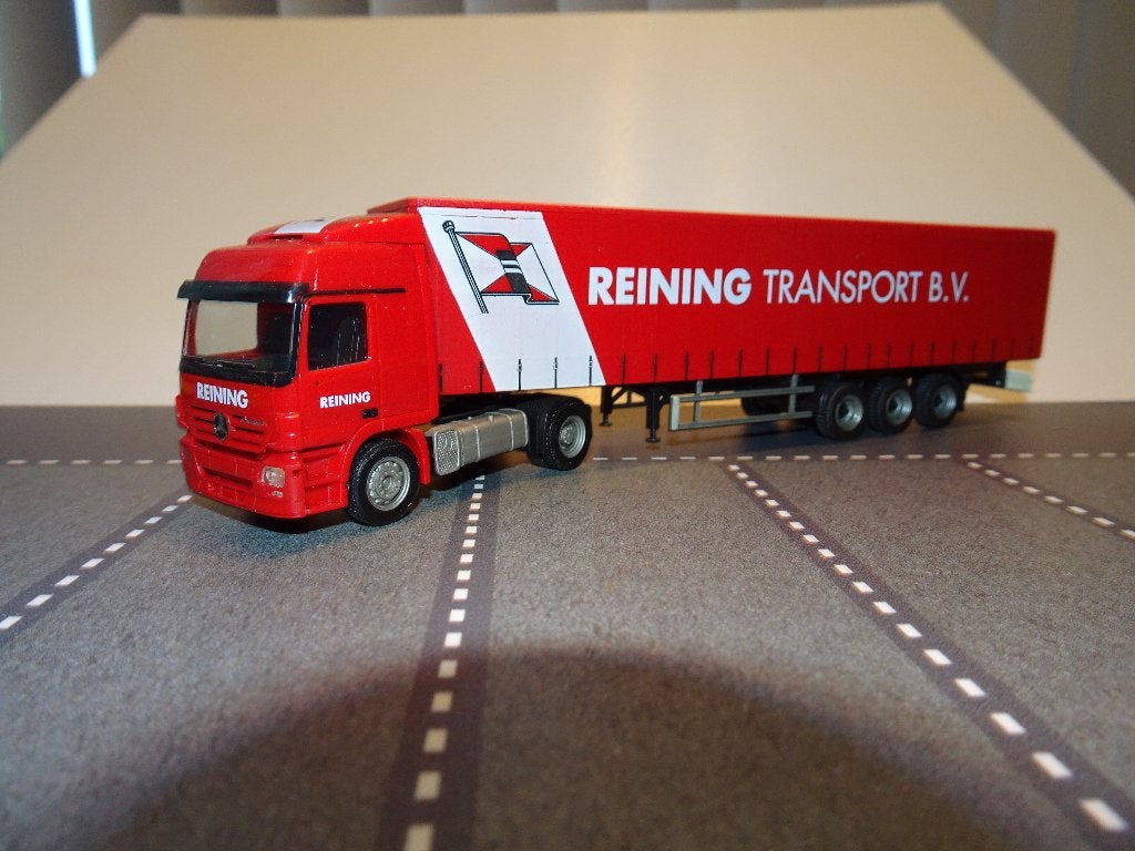 819 herpa mercedes actros reining oplegger 1:87 truck trein, Ophalen of Verzenden, Zo goed als nieuw, Bus of Vrachtwagen, Herpa