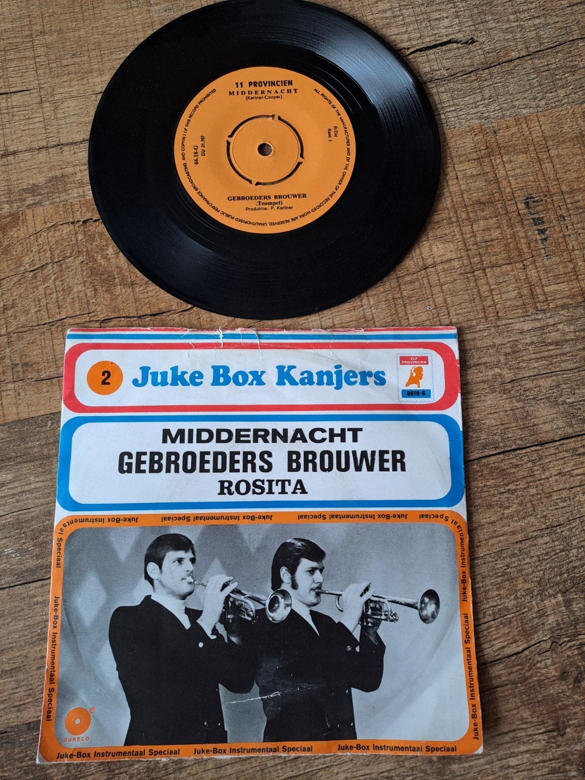 Gebroeders Brouwer - Middernacht / Rosita (Juke Box Kanjers), Cd's en Dvd's, Vinyl Singles, Fotohoes, Ophalen of Verzenden, Gebruikt