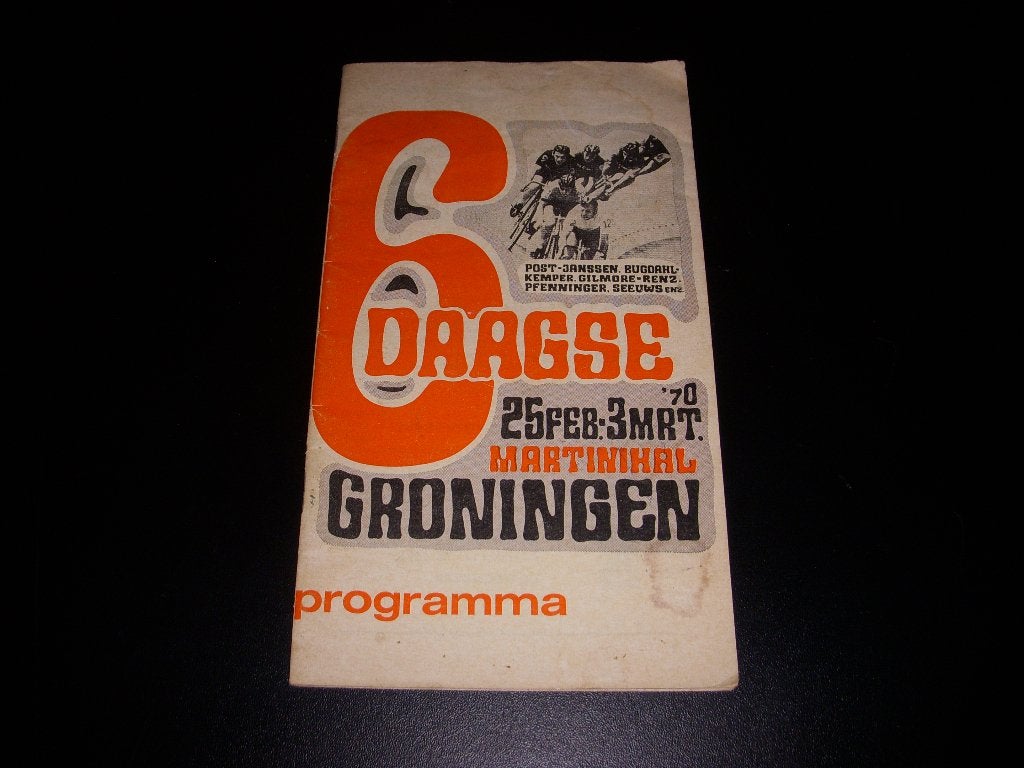 Programmaboekje 6 Daagse wielrennen van Groningen 1970, Ophalen of Verzenden, Gebruikt, Overige sporten, Boek of Tijdschrift