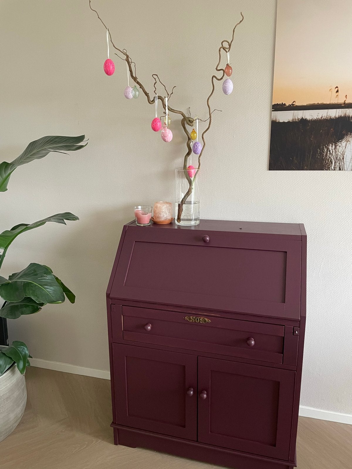 Plum paars bureau / kast, Ophalen, Gebruikt