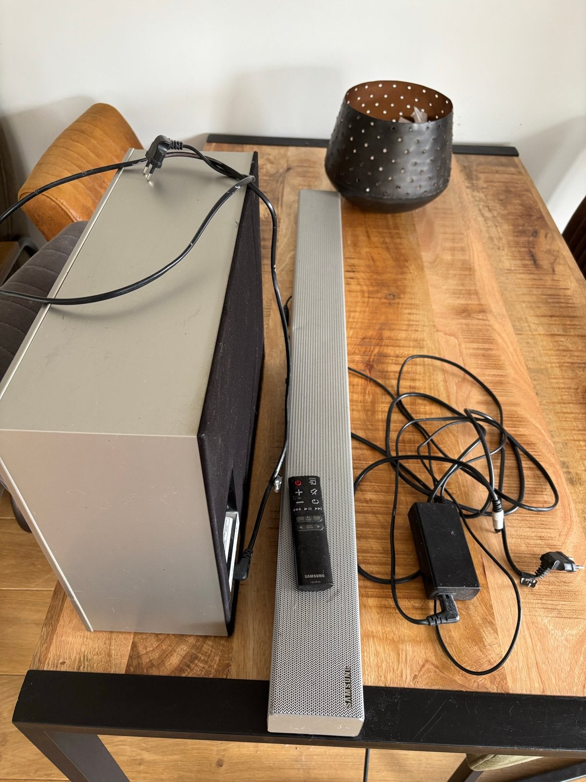 Samsung Soundbar met Subwoofer - Zilver/Zwart, Ophalen, Met externe subwoofer, Gebruikt