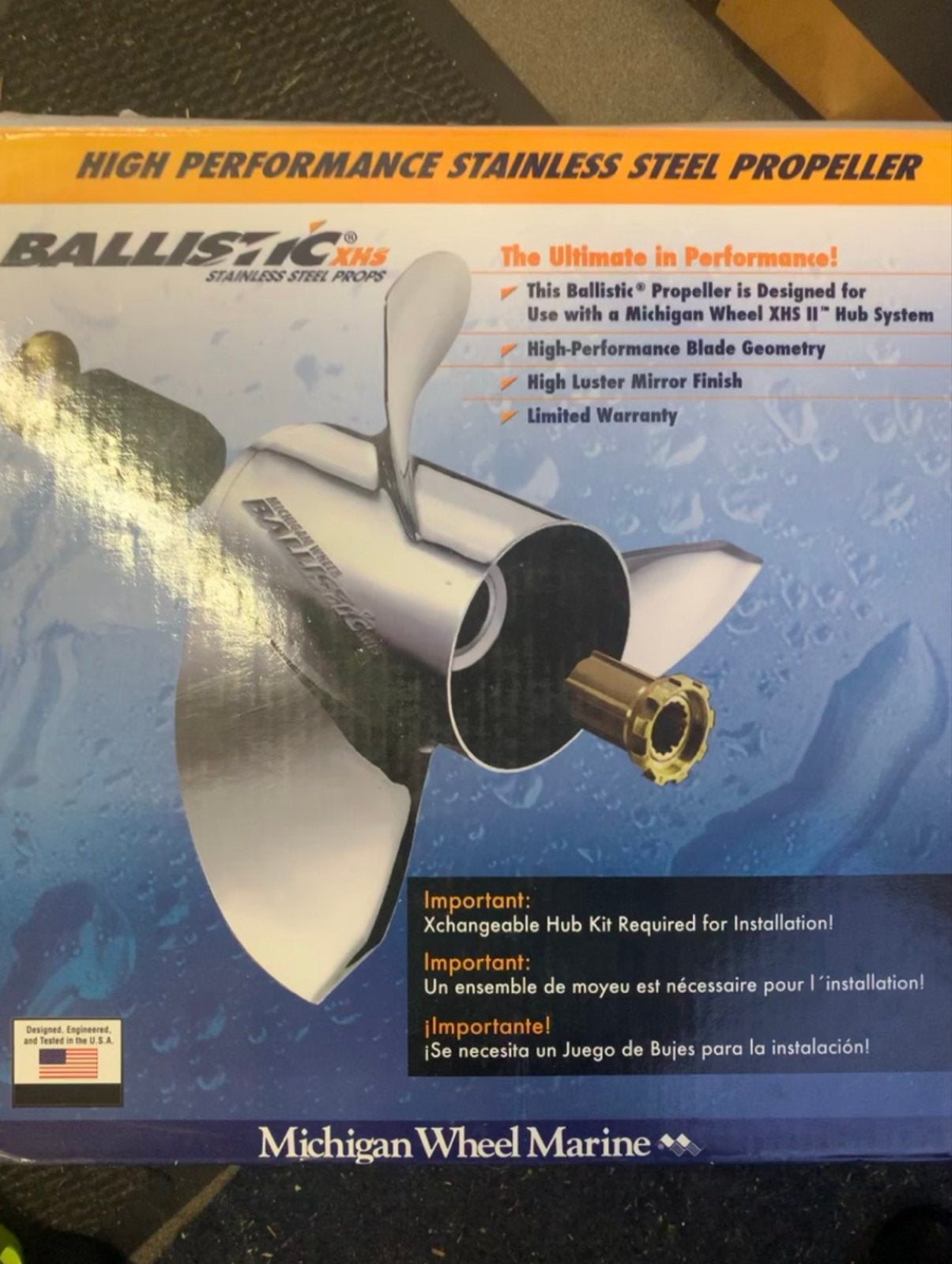 Nieuwe! RVS Propeller Ballistic XHS (14 3/4 x 26) incl. Hub, Ophalen of Verzenden, Nieuw, Motor en Techniek