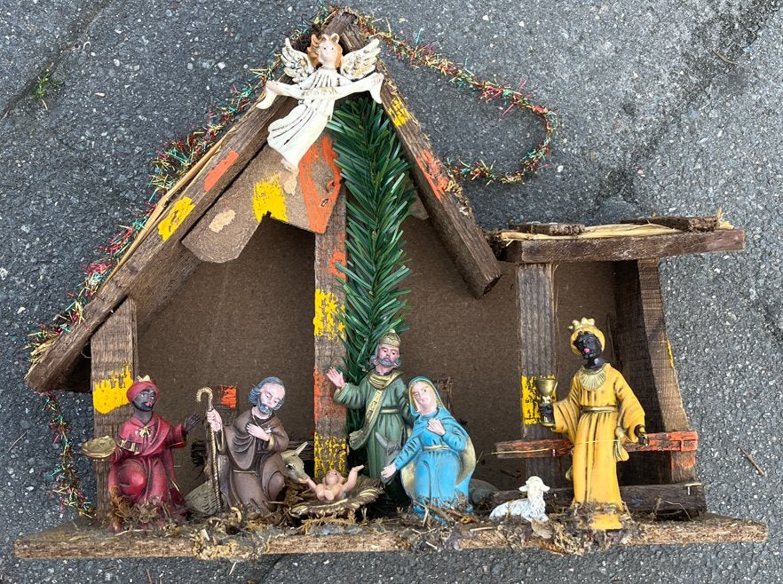 kerststal met beeldengroep, Ophalen of Verzenden