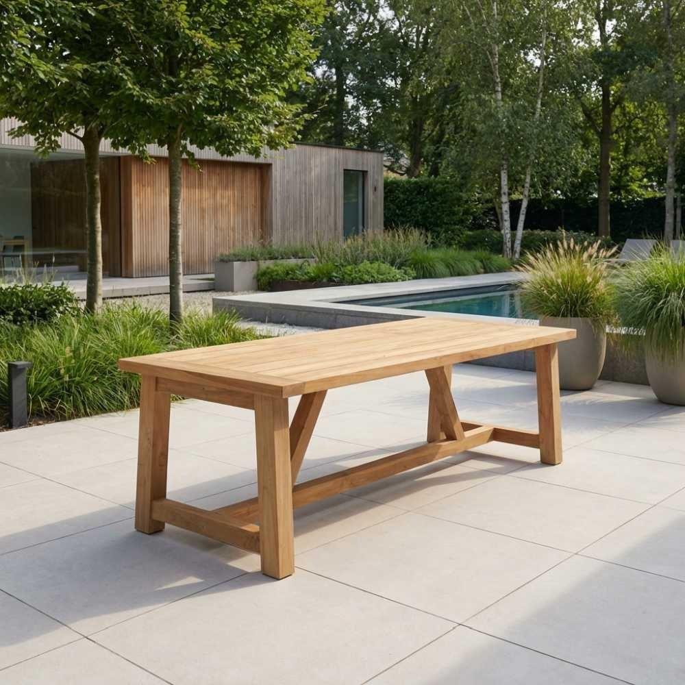 Benoa Alba dining tuintafel 300x100cm teakhout, Tuin en Terras, Tuintafels, Aston Martinlaan 36, Teakhout, Zo goed als nieuw, Benoa