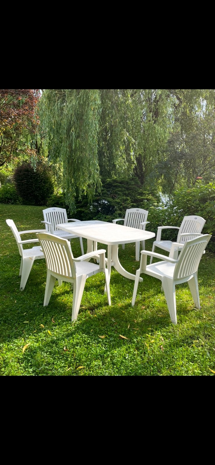Tuinset Hartman tafel en 6 stoelen, Tuin en Terras, Tuinsets en Loungesets, Ophalen, Zo goed als nieuw, Kunststof
