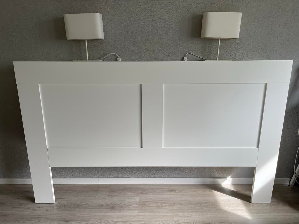 IKEA Brimnes hoofdbord 180cm breed wit, Huis en Inrichting, Slaapkamer | Bedden, Ophalen, Gebruikt, Wit, Tweepersoons