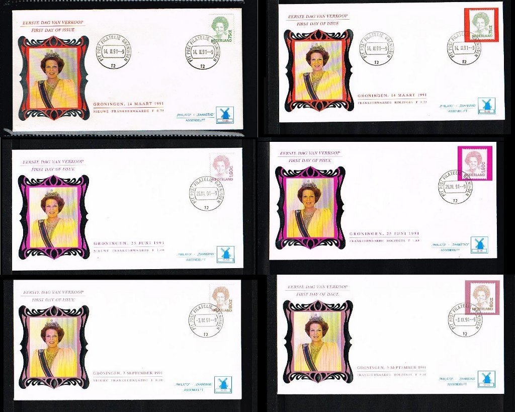 18x FDC Nederland tussen W85 en W127 - Koningn Beatrix, Postzegels en Munten, Postzegels | Eerstedagenveloppen, Ophalen of Verzenden