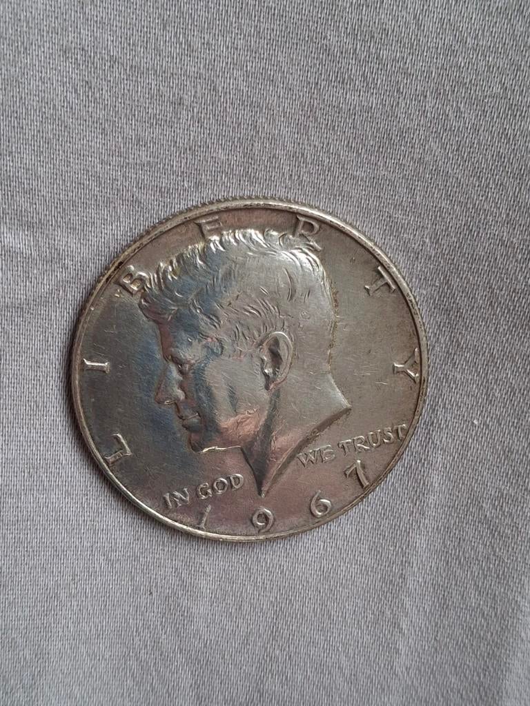 Mooie 40% zilveren Kennedy Half Dollar 1967, Verzenden, Noord-Amerika, Losse munt, Zilver