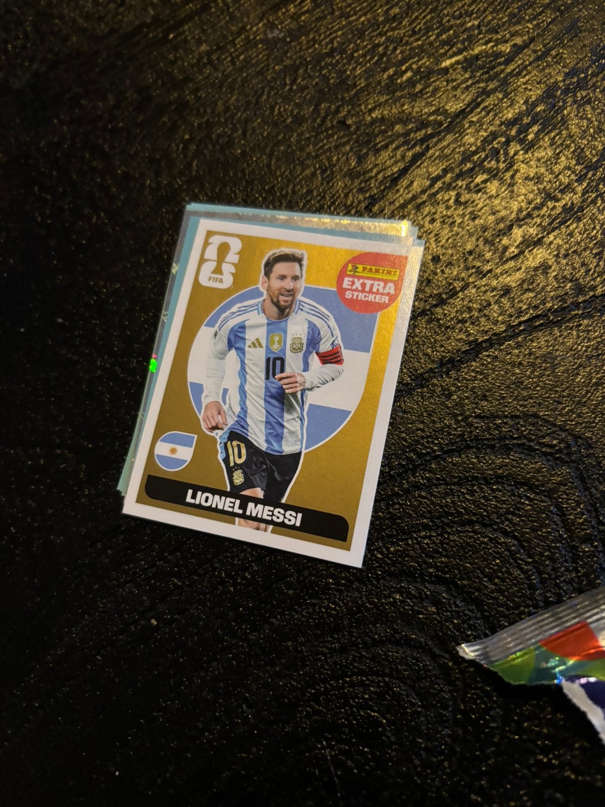 Wk sticker extra messi goud, Ophalen of Verzenden, Nieuw