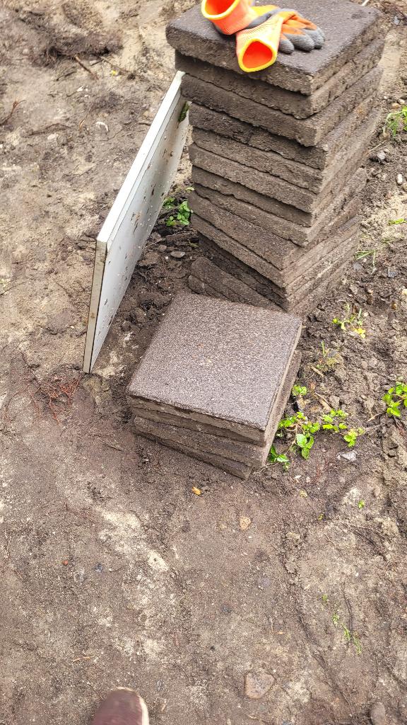 Stoeptegels, tuintegels, klinkers, Ophalen, Gebruikt, Beton, Klinkers
