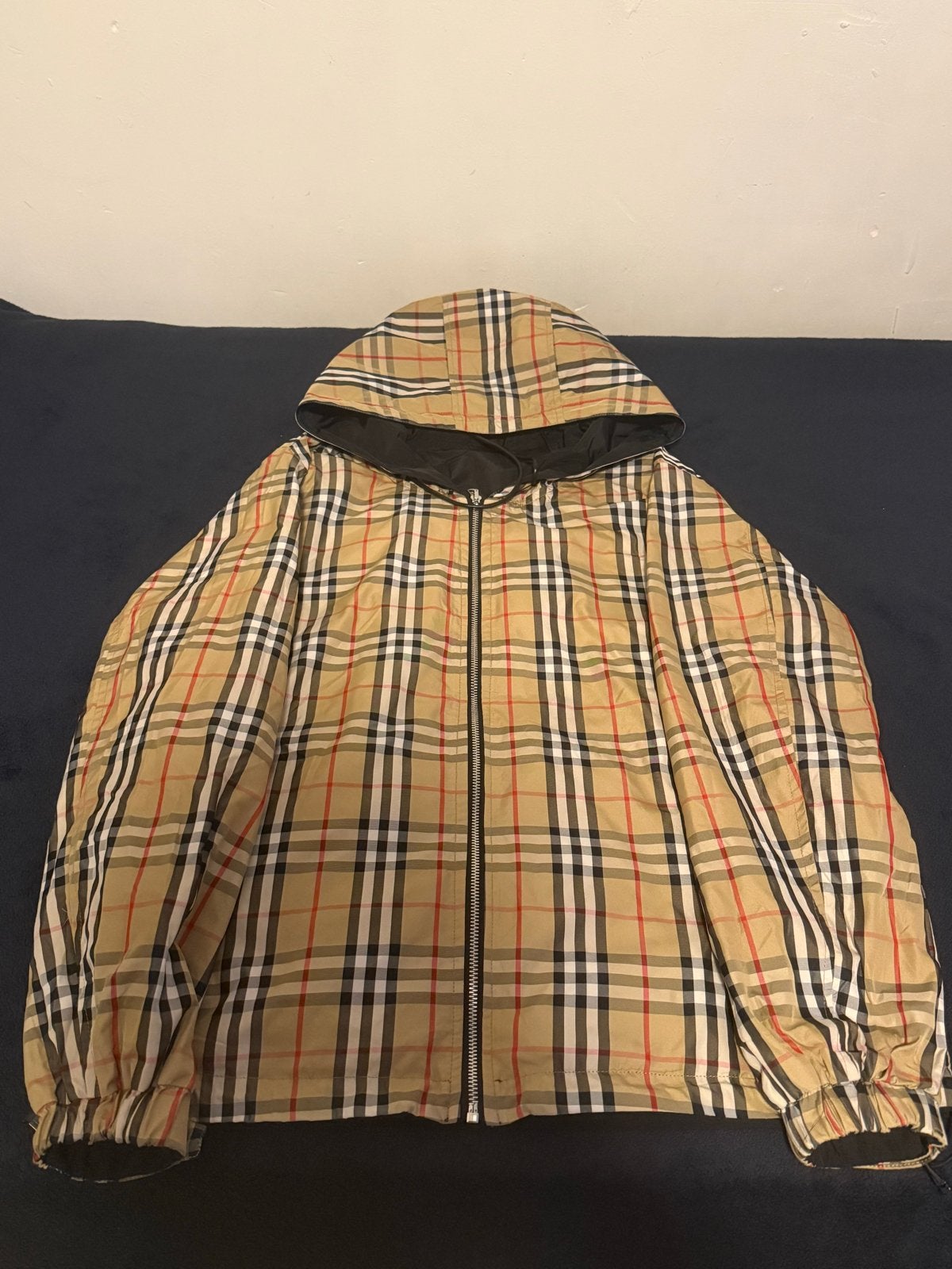 Burberry Omkeerbaar Jack - Beige Ruit / Zwart Maat M, Ophalen of Verzenden, Zo goed als nieuw, Overige maten, Beige
