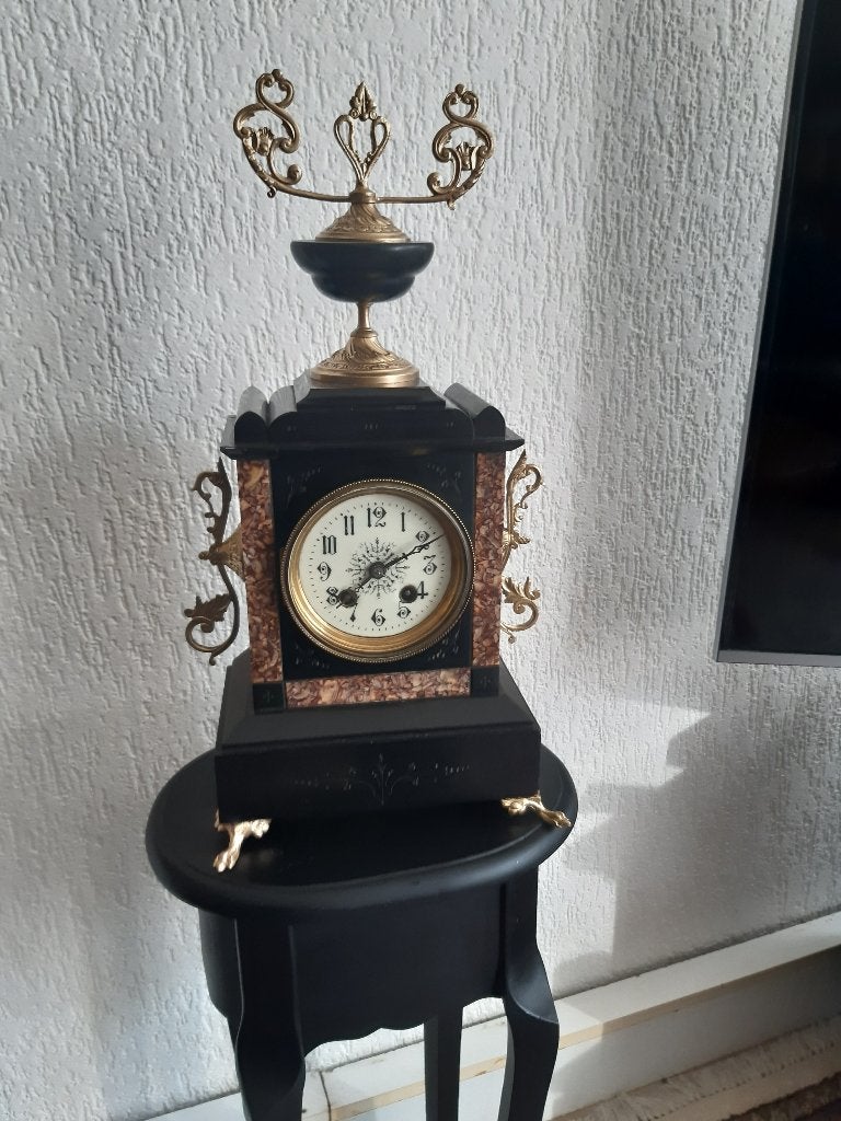 Zwart marmeren pendule, Antiek en Kunst, Ophalen