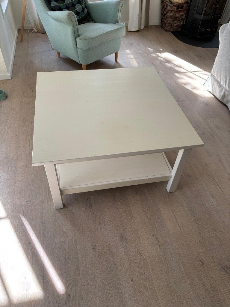 Salontafel met onderplank., Gebruikt, 75 cm of meer, Rechthoekig, Hout