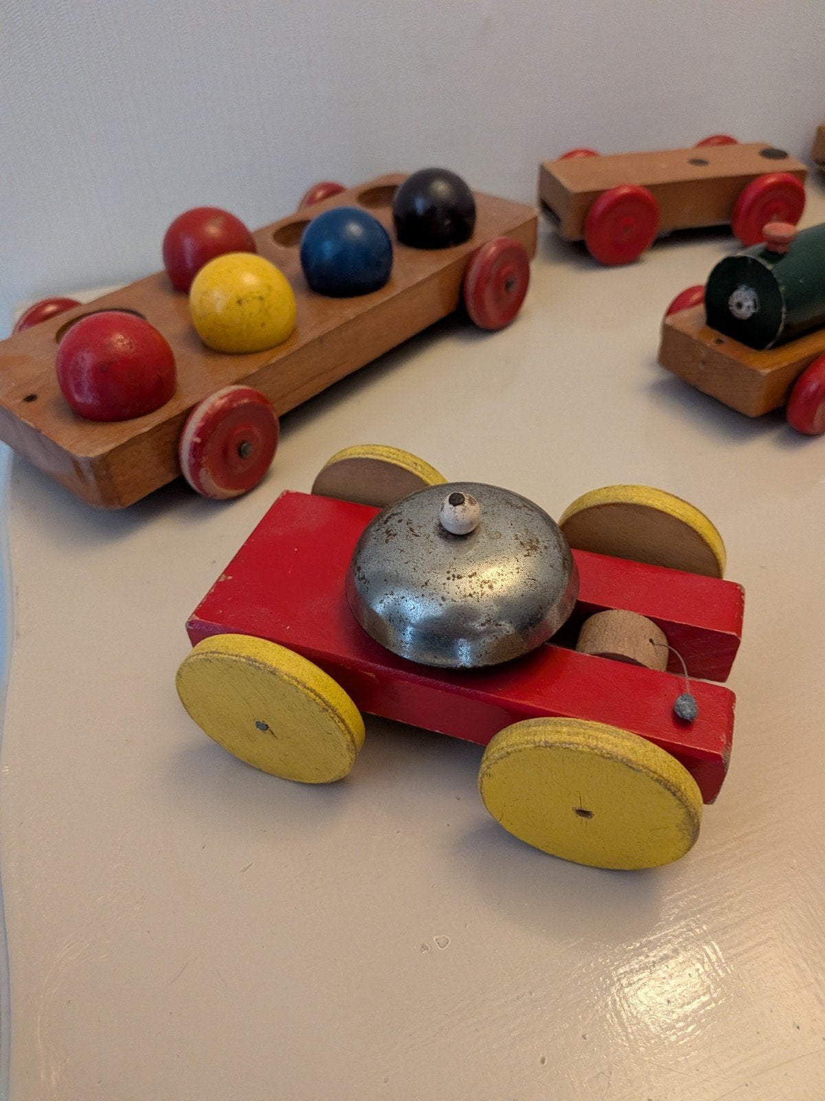 Vintage SIO Houten Treinset–Jaren 60/70(Rokus van Blokland), Ophalen of Verzenden, Gebruikt