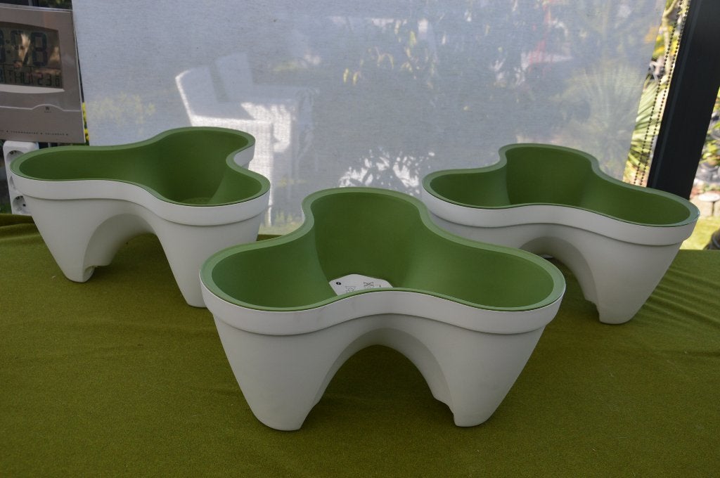 3 ikea fest krydda 22885 plantenbakken groen / wit, Tuin en Terras, Bloembakken en Plantenbakken, Kunststof, Minder dan 30 cm