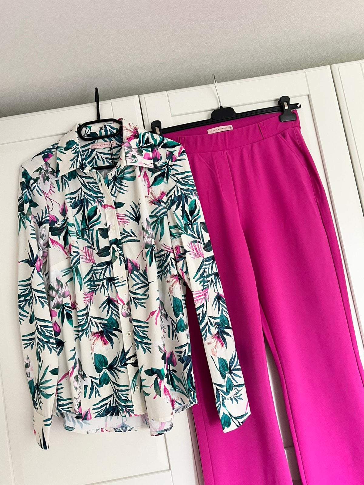 Studio anneloes bobby floral blouse M & flair broek fuchsia, Maat 38/40 (M), Ophalen of Verzenden, X, X