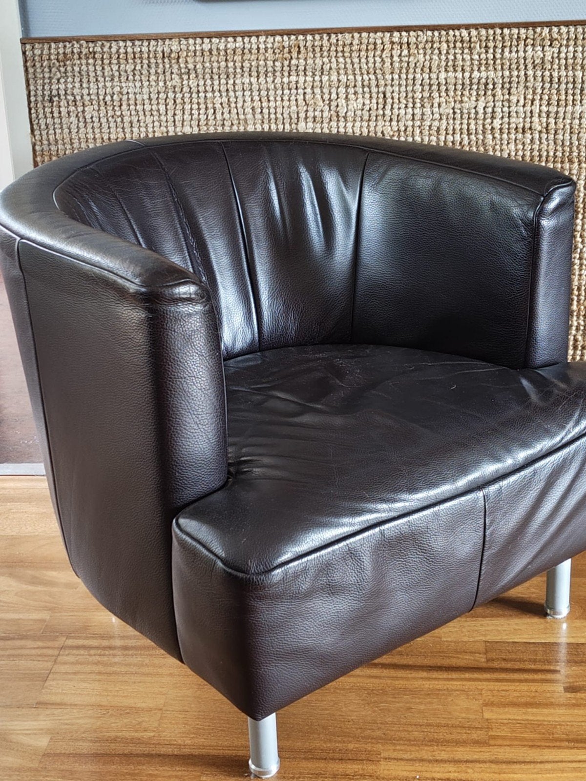 Rolf Benz fauteuil dik leder aubergine 70x75x85 cm, Huis en Inrichting, Ophalen, Gebruikt, 75 tot 100 cm, Leer
