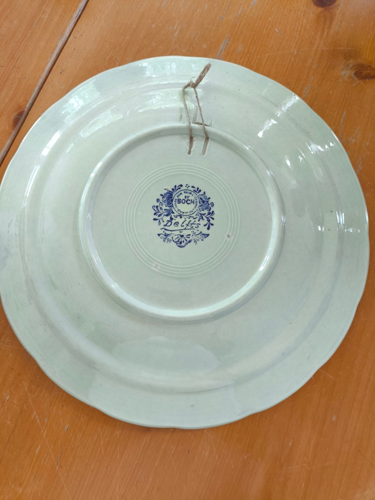 Antiek Delfts Blauw Boch bord met jachtscène, Ophalen