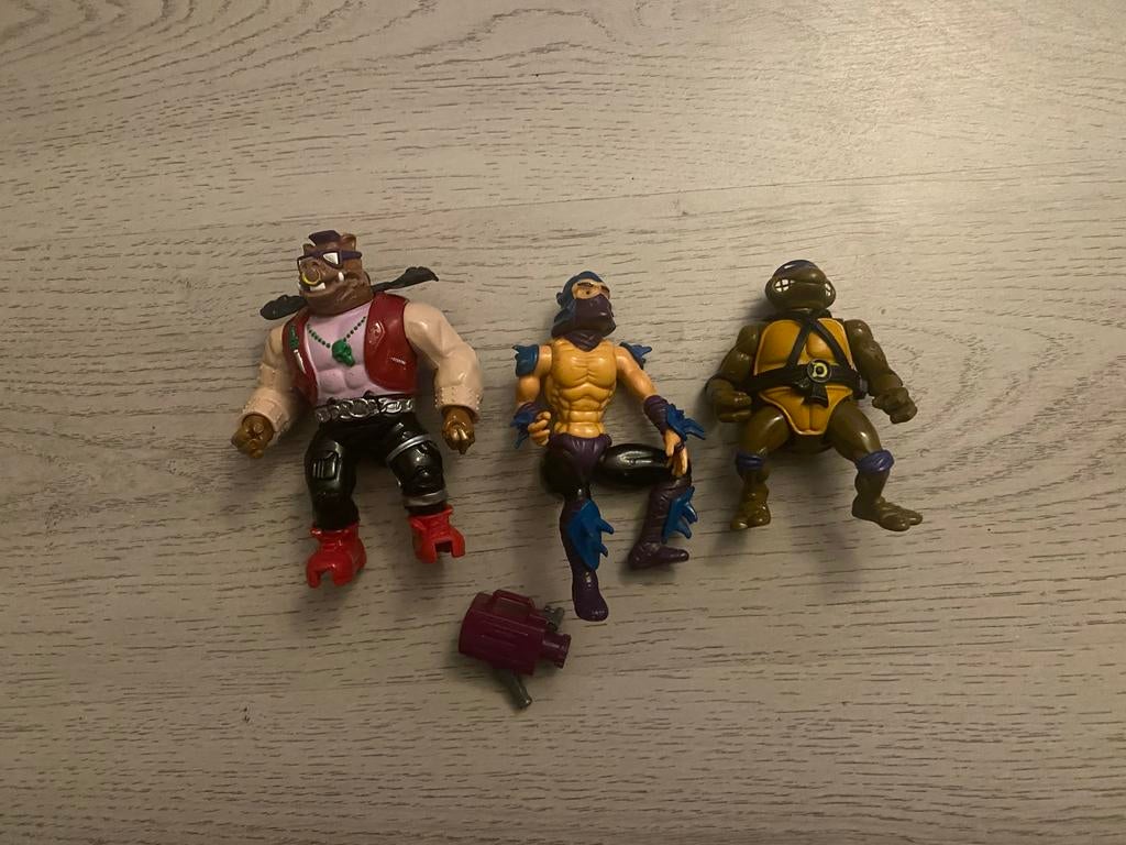 TMNT Figuren: Bebop, Shredder en Donatello - Vintage Speelgo, Ophalen of Verzenden, Gebruikt