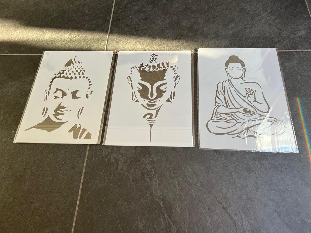 Boeddha sjabloon stencil plastic A4 formaat, Verburgt Vintage, Overige typen, Nieuw, Ophalen of Verzenden
