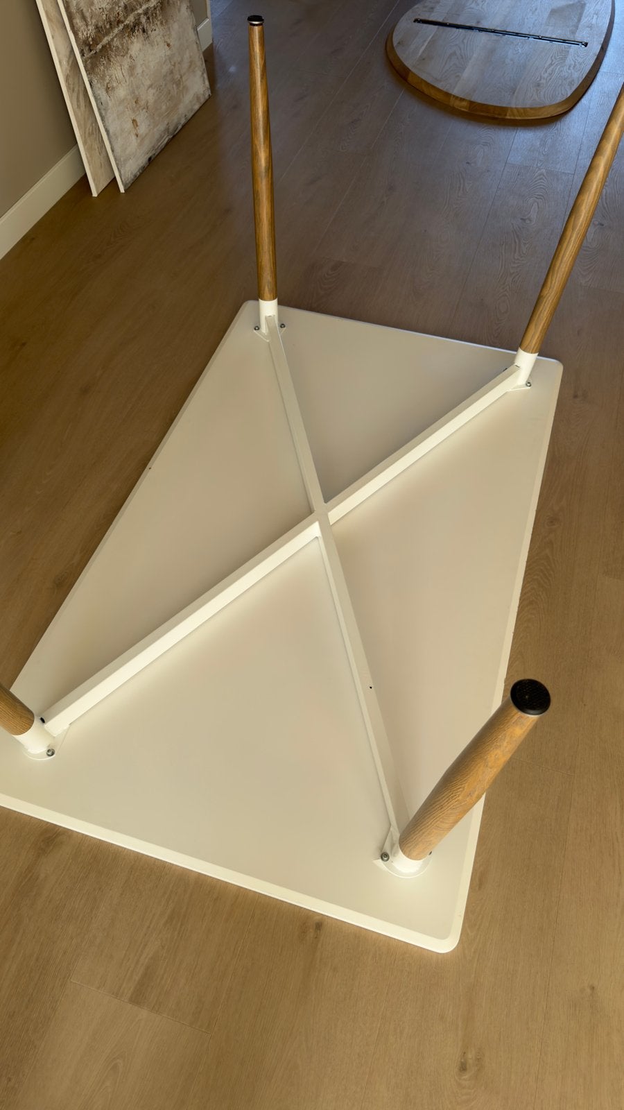 Witte eettafel, Ophalen, Gebruikt, 100 tot 150 cm, 50 tot 100 cm
