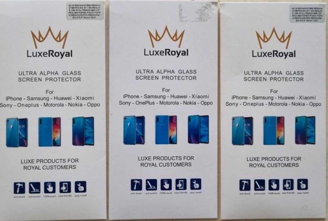 3X luxeRoyal Ultra Alpha Glass Screen Protector, Ophalen of Verzenden, Nieuw, Bescherming