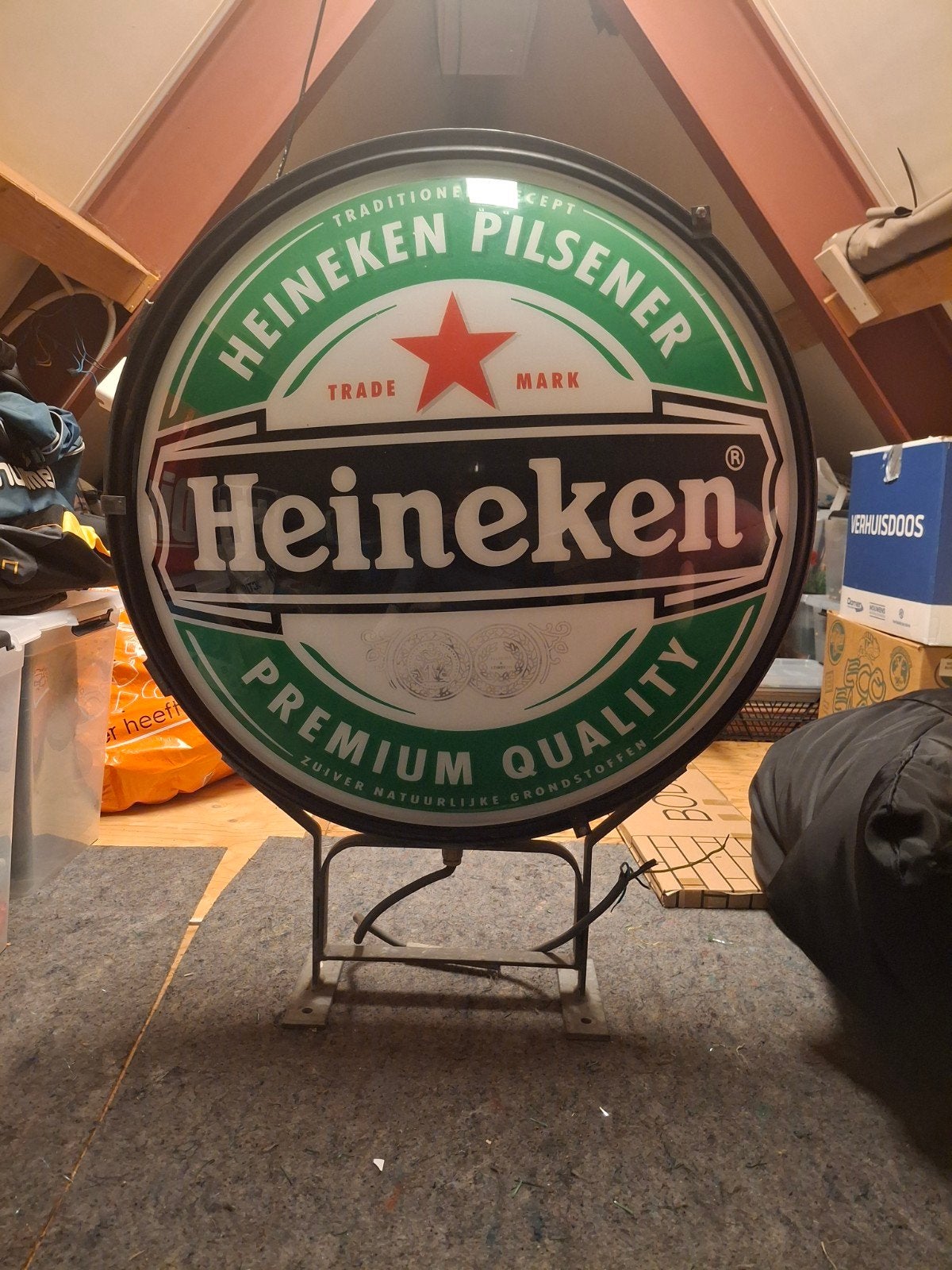 Heineken Lichtbak - Vintage Reclamebord, Ophalen, Gebruikt, Lichtbak of (neon) lamp