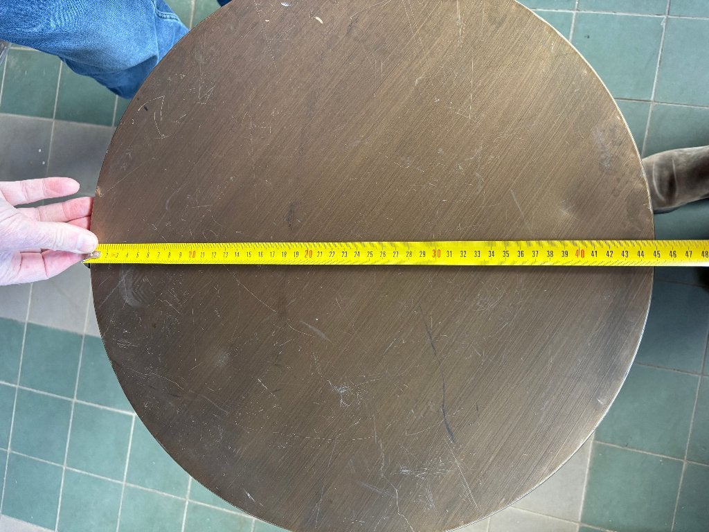 Ronde metalen bijzettafel industrieel zwart  CS27103, Minder dan 55 cm, Gebruikt, Metaal of Aluminium, Rond
