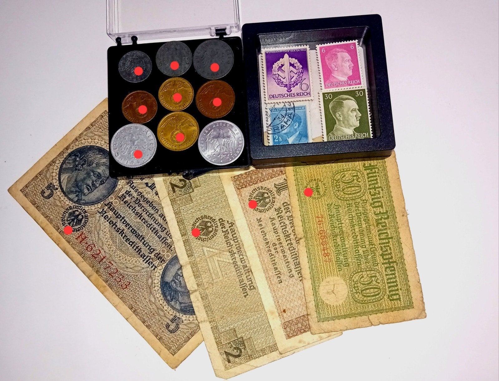 WO2 Set - Reichspfennig, Reichsmark, Biljetten & Zegels, Ophalen of Verzenden, Landmacht, Duitsland, Hulzen of Bodemvondsten