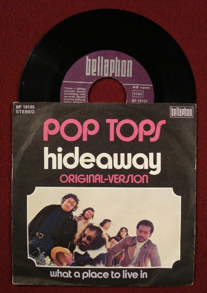 Pop Tops 7" Vinyl Single: ‘Hideaway’ (Duitsland), Cd's en Dvd's, Vinyl Singles, Ophalen of Verzenden, Zo goed als nieuw, Pop