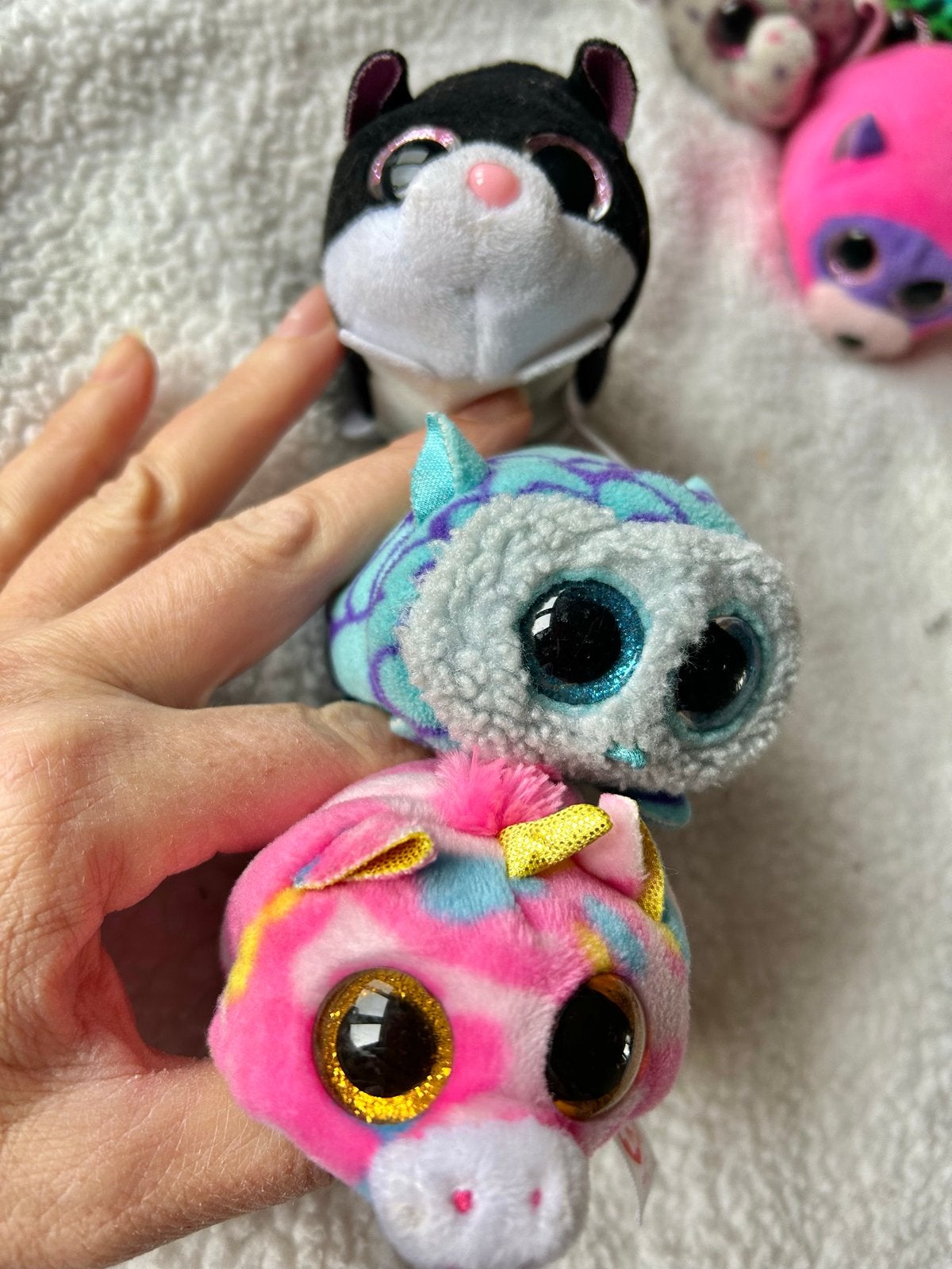Ty Teeny Tys knuffels eenhoorn poes hond panter panda zebra, Gebruikt, Ophalen of Verzenden, Met label, Meerkleurig