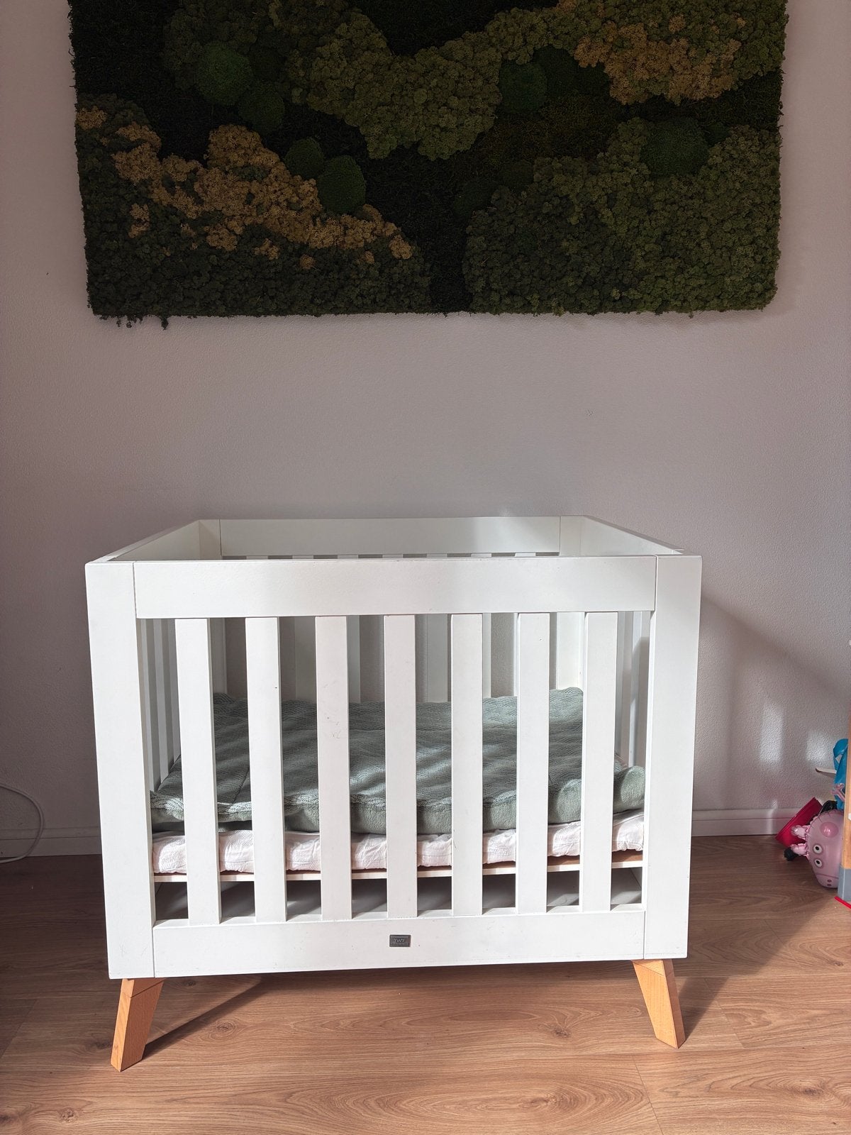 TWF Riva babybox incl. matras & boxkleed, Ophalen, Gebruikt, Rechthoekig, In hoogte verstelbaar