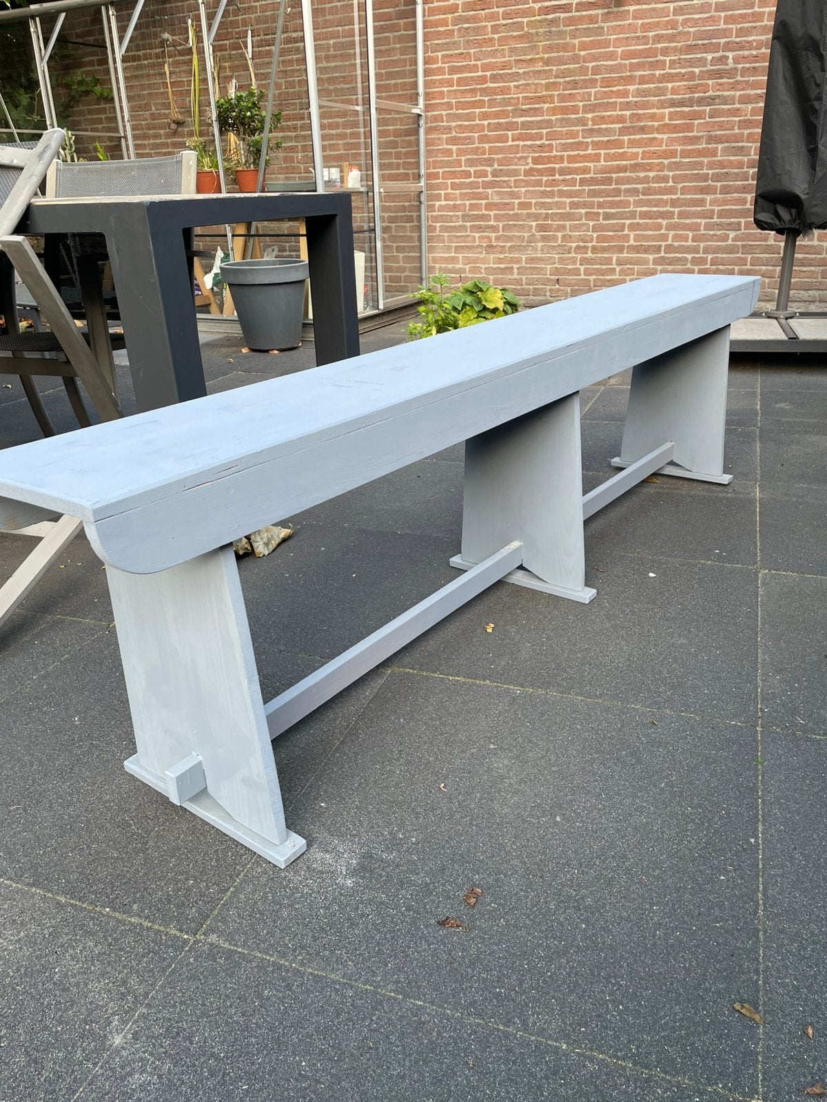 Lange houten bank, Ophalen, Hout