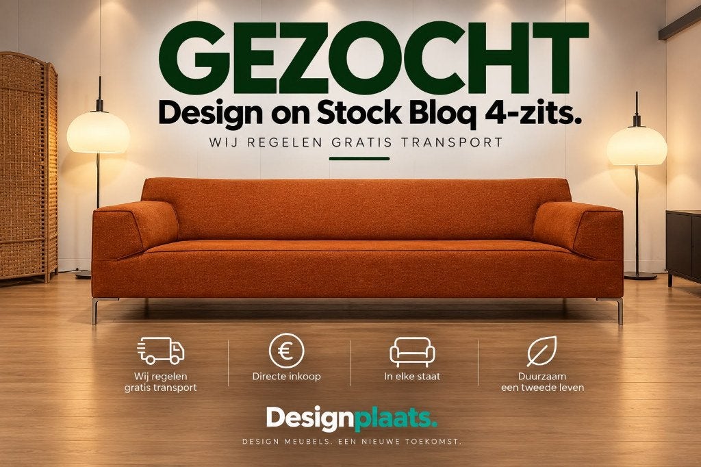 GEZOCHT: Design on Stock Bloq 4-Zits — Direct Inkoop, -, -, 75 tot 100 cm, Ophalen of Verzenden