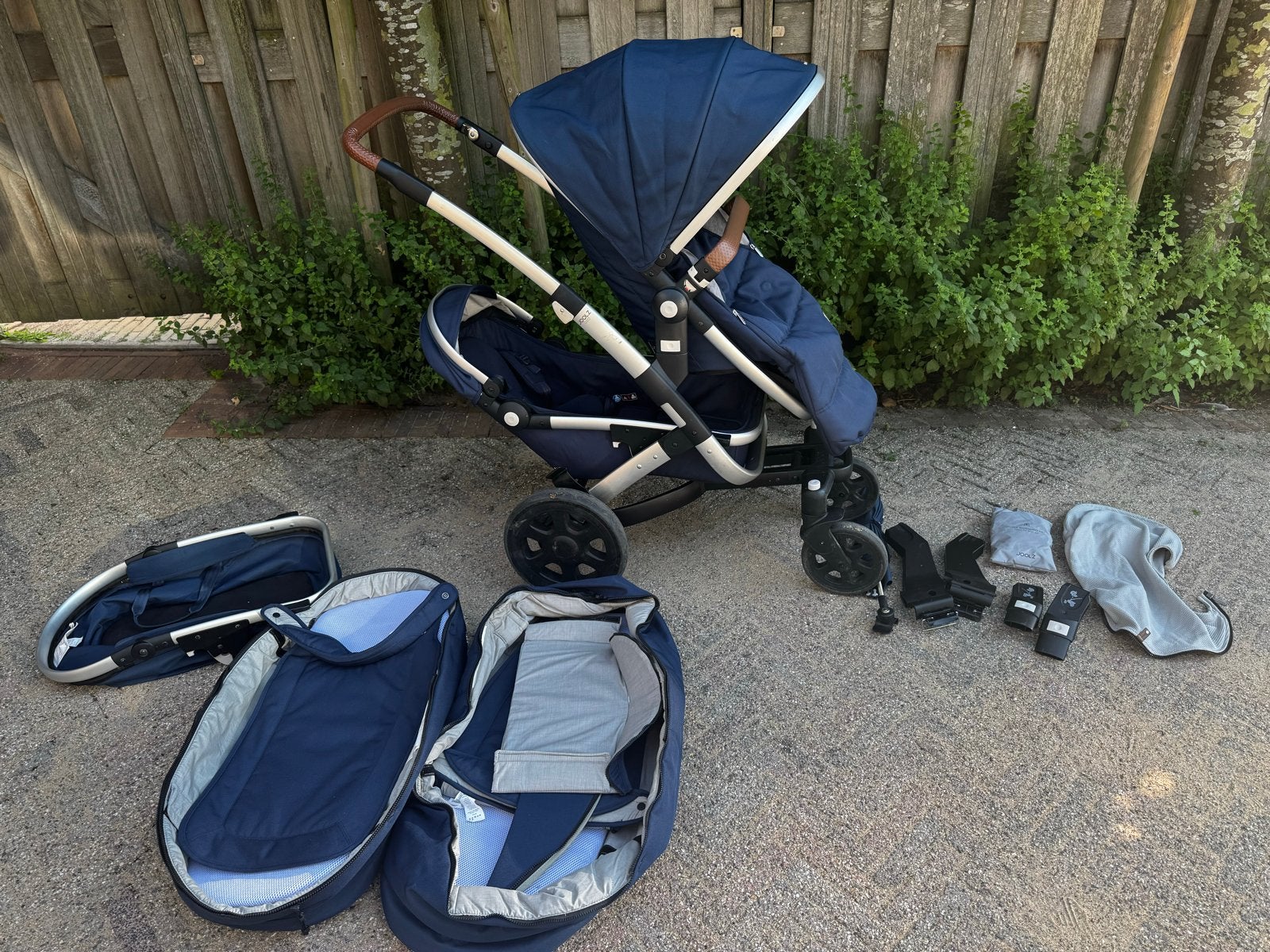 Joolz Geo blauw kinderwagen enkel duo of tweeling wagen, Gebruikt, Combiwagen, Met reiswieg, Ophalen