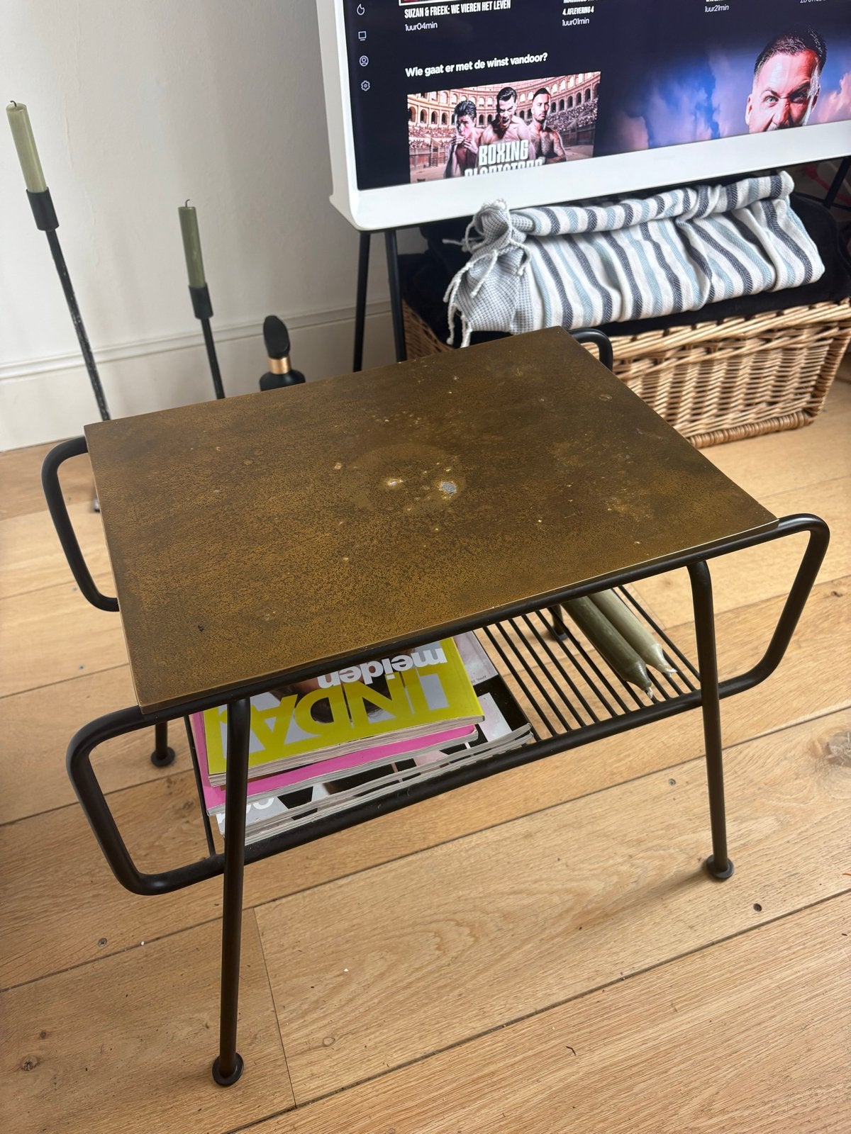 Bijzettafel van Zuiver, Minder dan 45 cm, Minder dan 55 cm, Gebruikt, Metaal of Aluminium