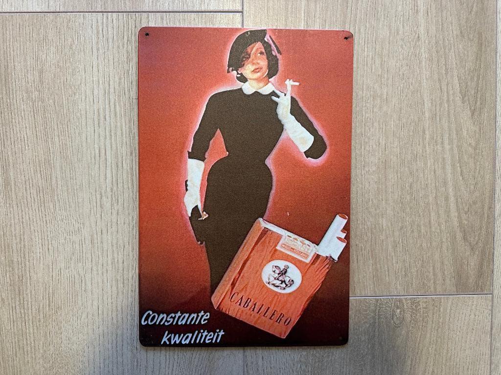 Reclamebord Caballero Cigarettes 20x30, Ophalen of Verzenden, Zo goed als nieuw, Reclamebord