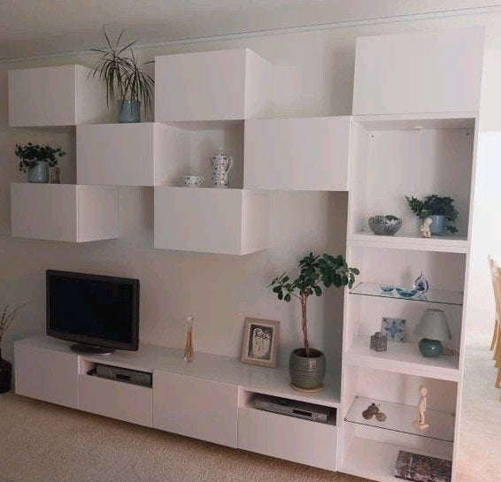 Besta systeem wandkast tvmeubel vakkenkast, Huis en Inrichting, Kasten | Wandmeubels, Ophalen, Zo goed als nieuw, Minder dan 150 cm