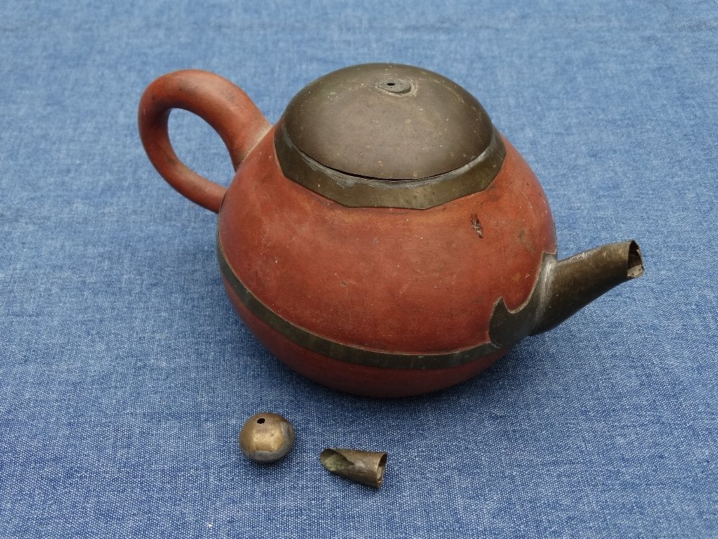 Aparte terracotta theepot, lichtbruin, gemerkt, Ned Indië, Ophalen of Verzenden
