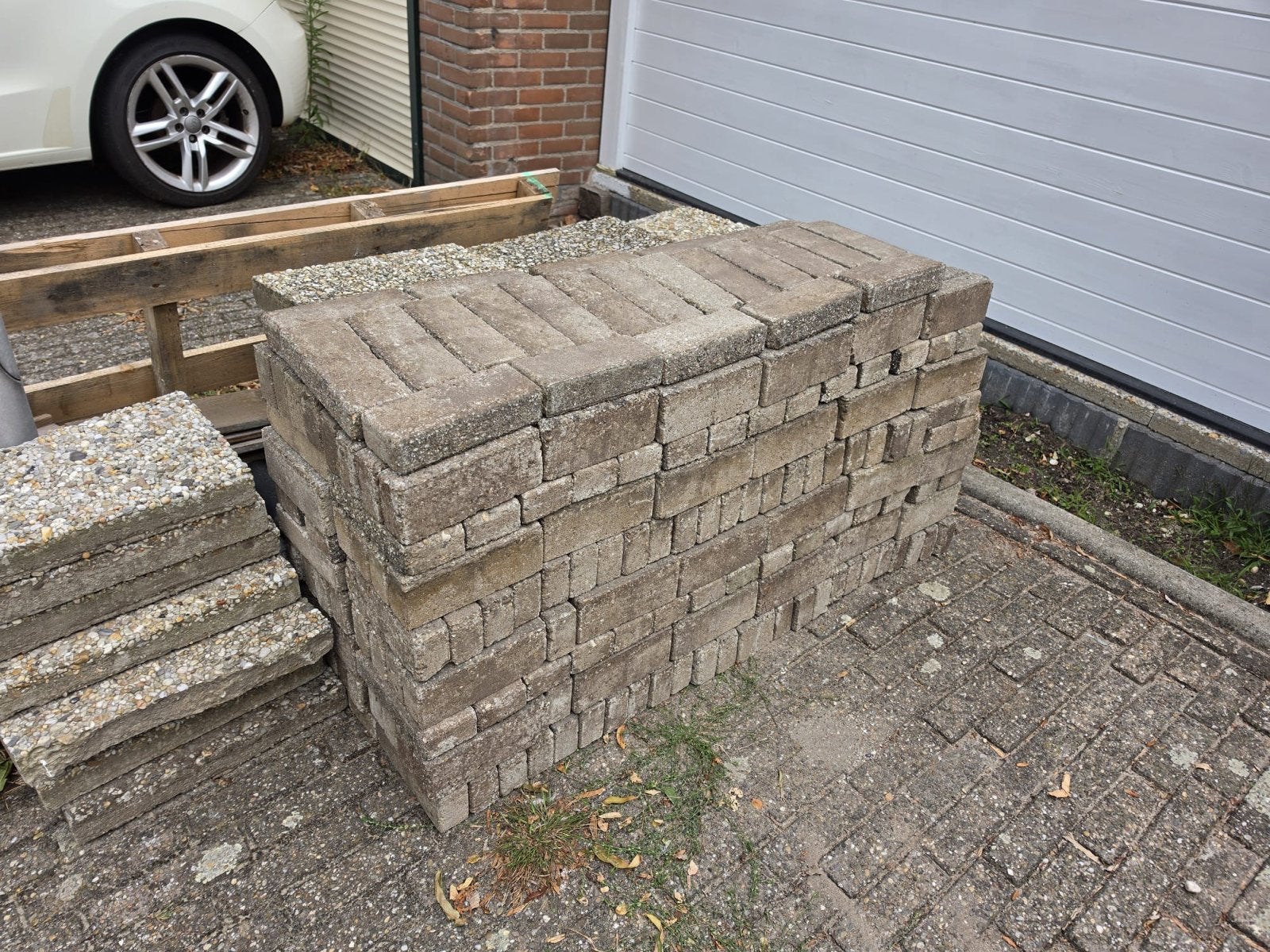 365 betonklinkers 20x5x8 cm gratis!, Ophalen, Gebruikt, Klinkers, 10 m² of meer