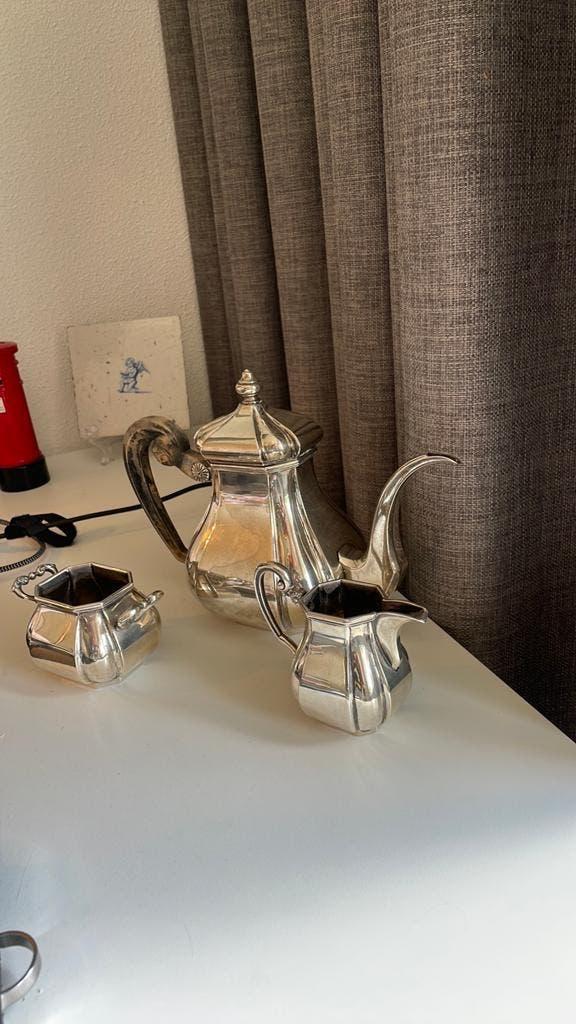 Zilveren koffieservies 835 model Versailles, Antiek en Kunst, Antiek | Goud en Zilver, Ophalen of Verzenden, Zilver