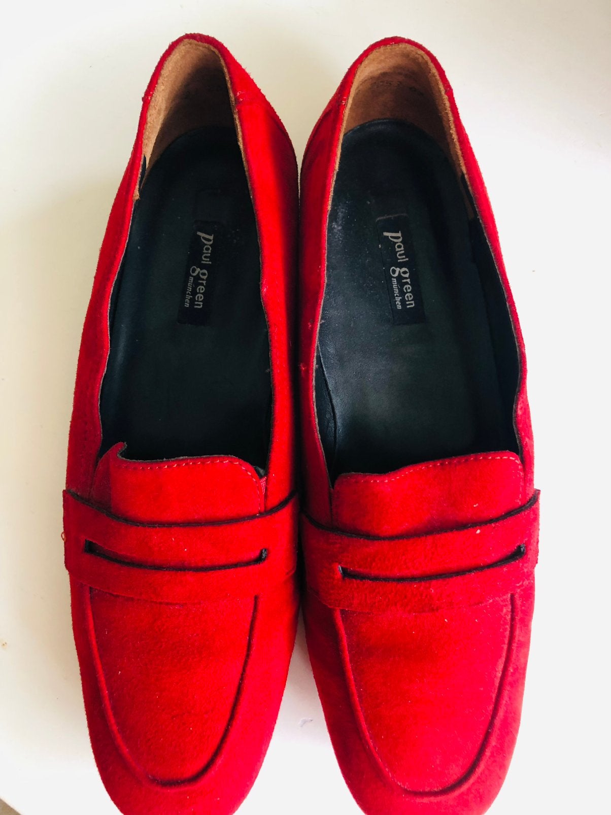 Te koop: leren loafers, Paul Green, rood, 37, Ophalen of Verzenden, Zo goed als nieuw, Rood, Instappers