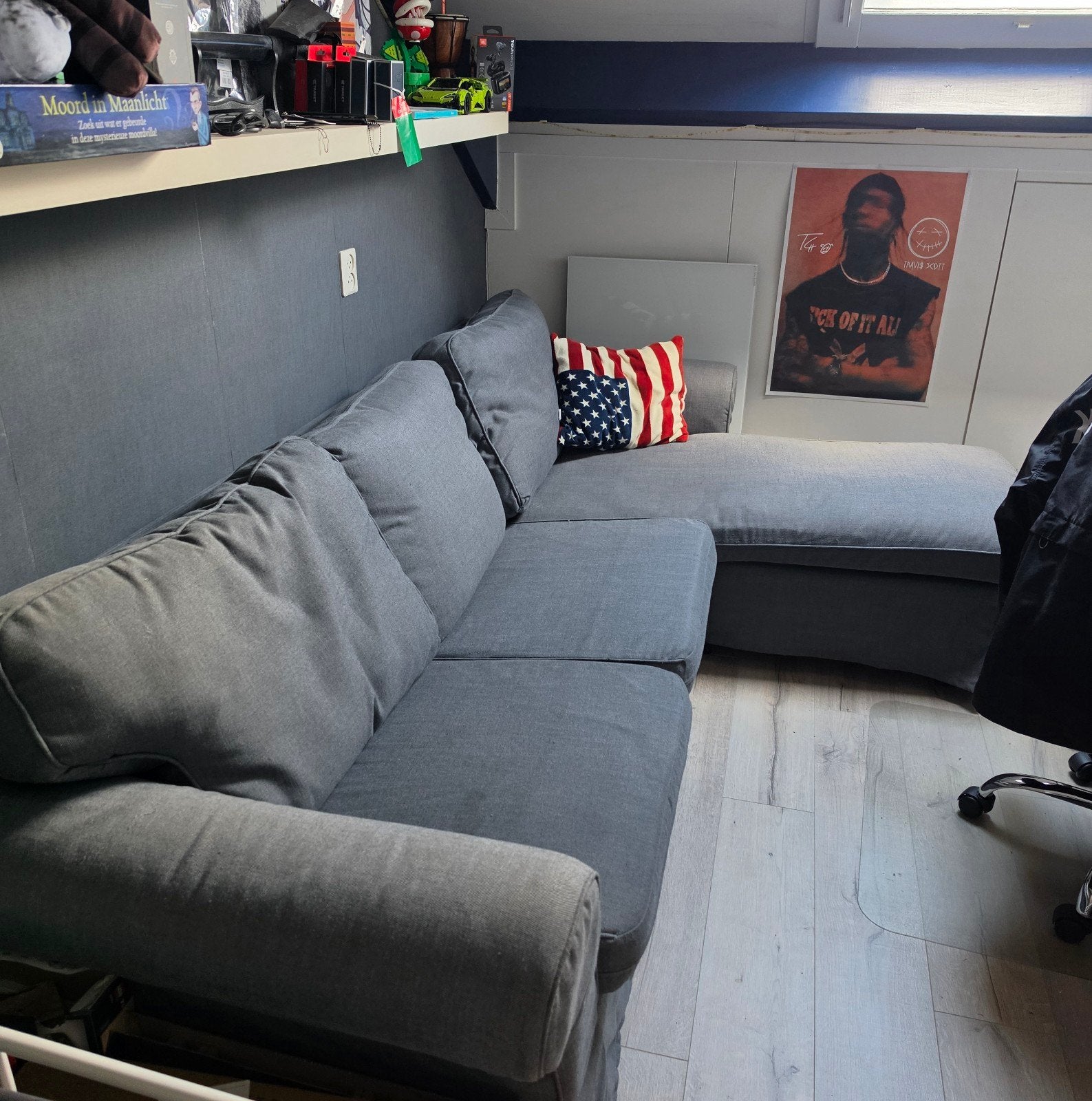 IKEA Ektorp 3-zitsbank met chaise longue, Ophalen, Gebruikt, Stof