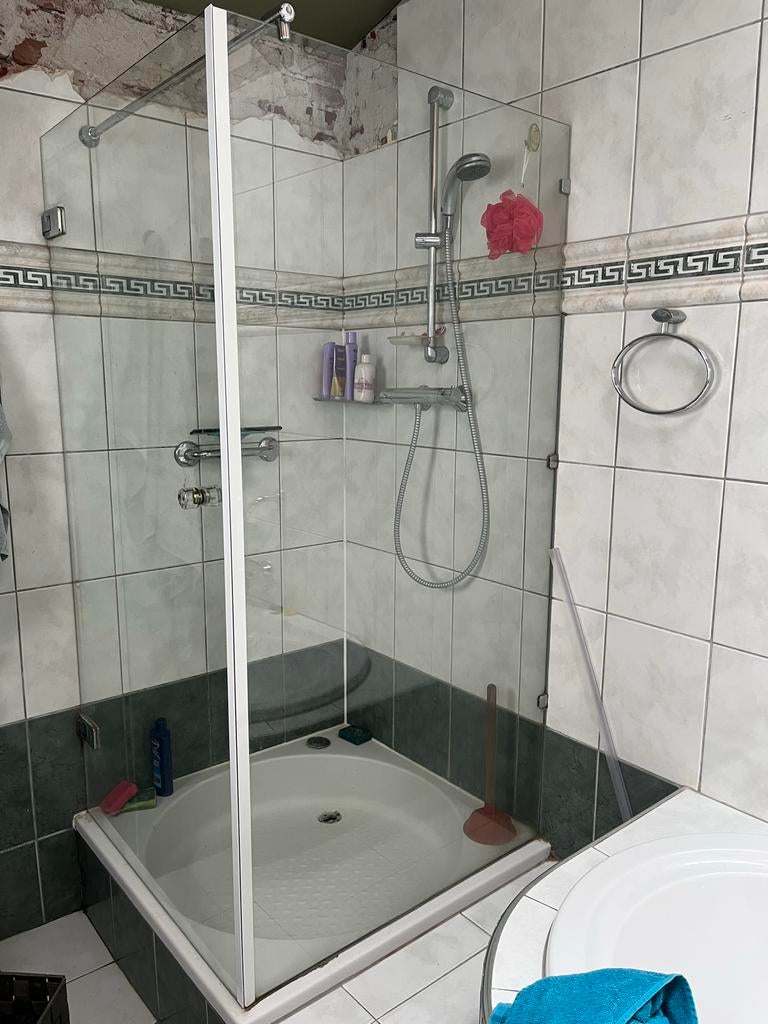 Douchecabine van glas 90x90 incl. bak, Ophalen, Gebruikt, Glas, Douche