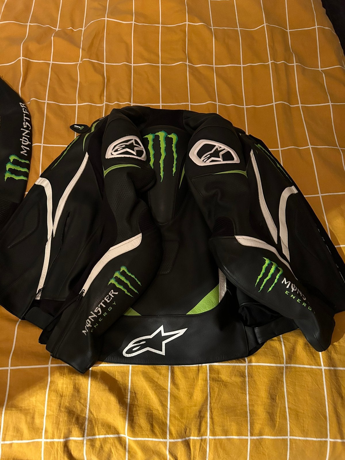 Alpinestars Monster Energy 2-delig leren motorpak – Maat 54, Motoren, Kleding | Motorkleding, Ophalen of Verzenden, Tweedehands