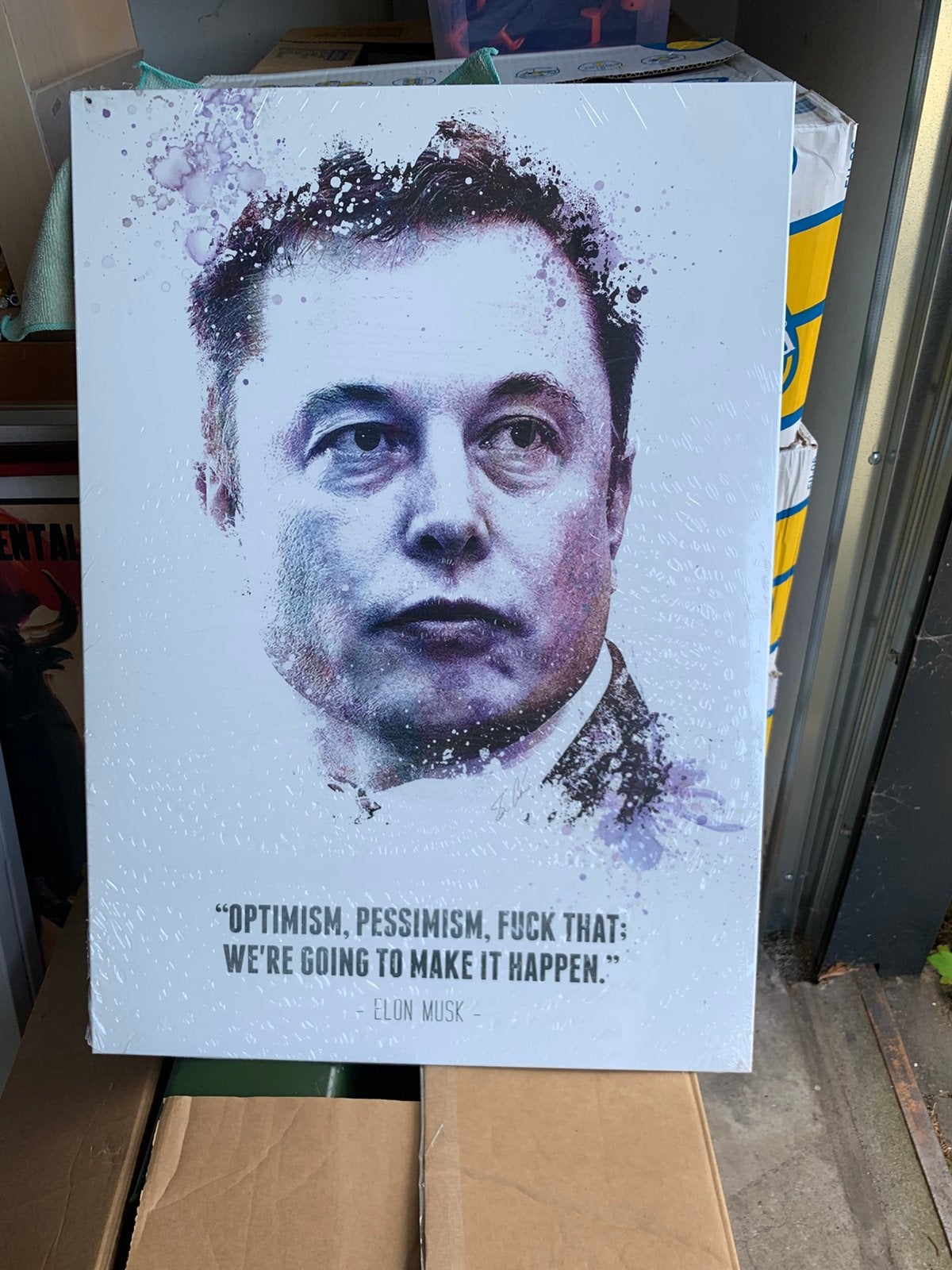 Elon Musk afgedrukt op een ijzeren plaat, Ophalen of Verzenden, Zo goed als nieuw, Film en Tv