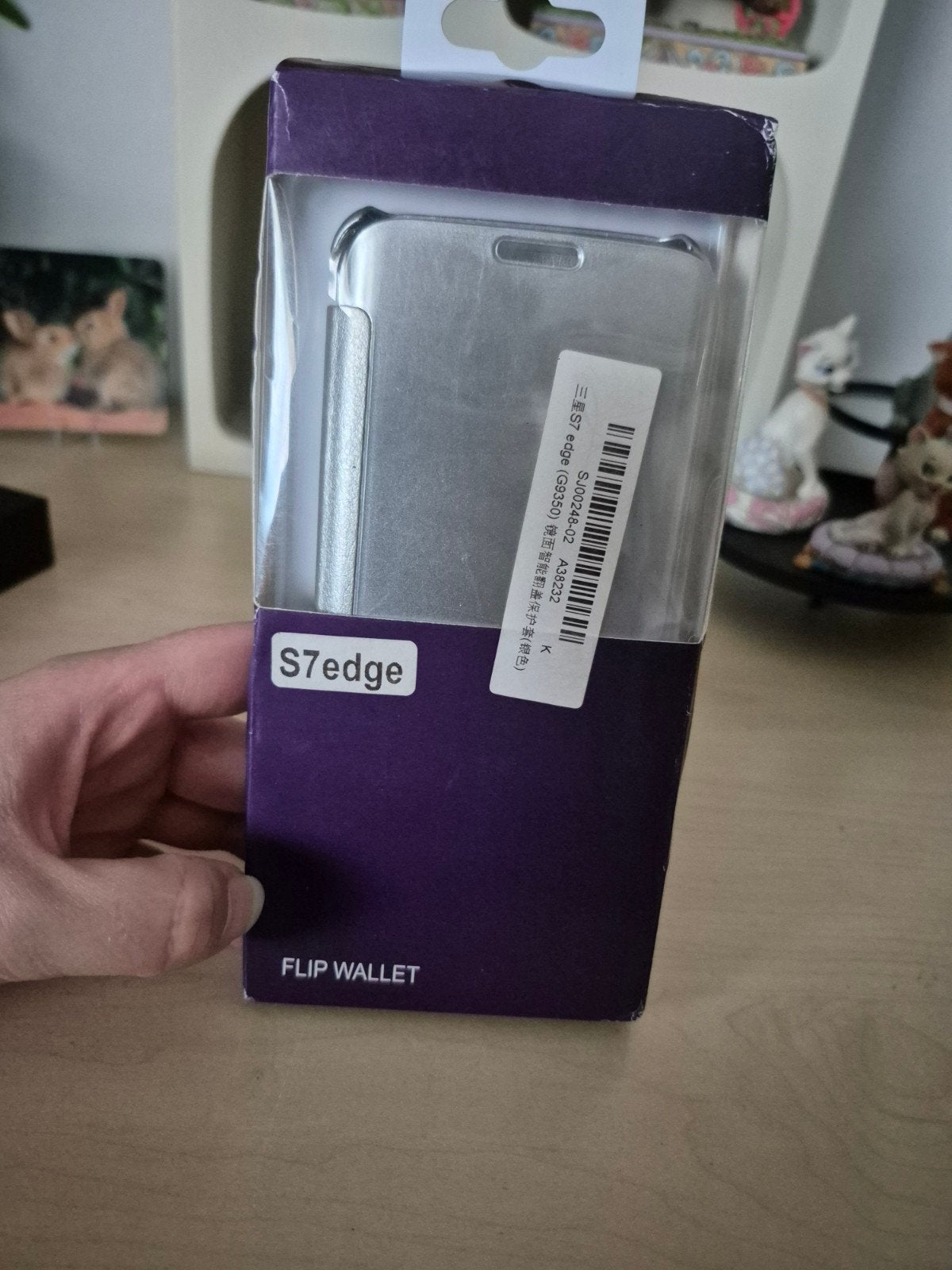 nieuw telefoon hoesje samsung S7 EDGE flip walletjes grijs, Ophalen of Verzenden, Nieuw