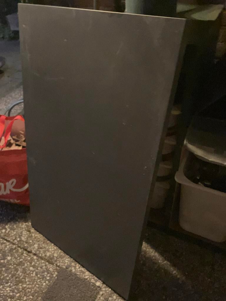 Ikea Linnmon Tafelblad Donkergrijs 100x60 cm met witte poot, Ophalen, Gebruikt, 100 tot 150 cm, 50 tot 100 cm