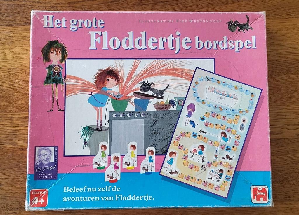 Floddertje bordspel 4+, Ophalen of Verzenden, 10 tot 50 stukjes, Gebruikt, 4 tot 6 jaar